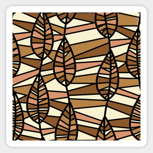 Retro Brown Leaf Pattern Sticker